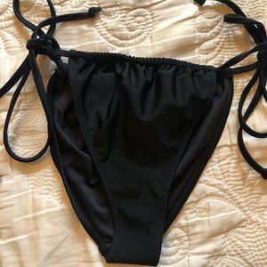 Karla Spetic Gathered Bikini Bottoms, Black, XS, Adjustable String Style SO CUTE